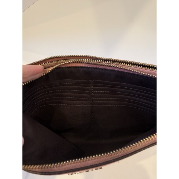 Pink Coach Wristlet Wallet Vintage Two Zip Pockets With Credit Card Slots - Picture 4 of 8
